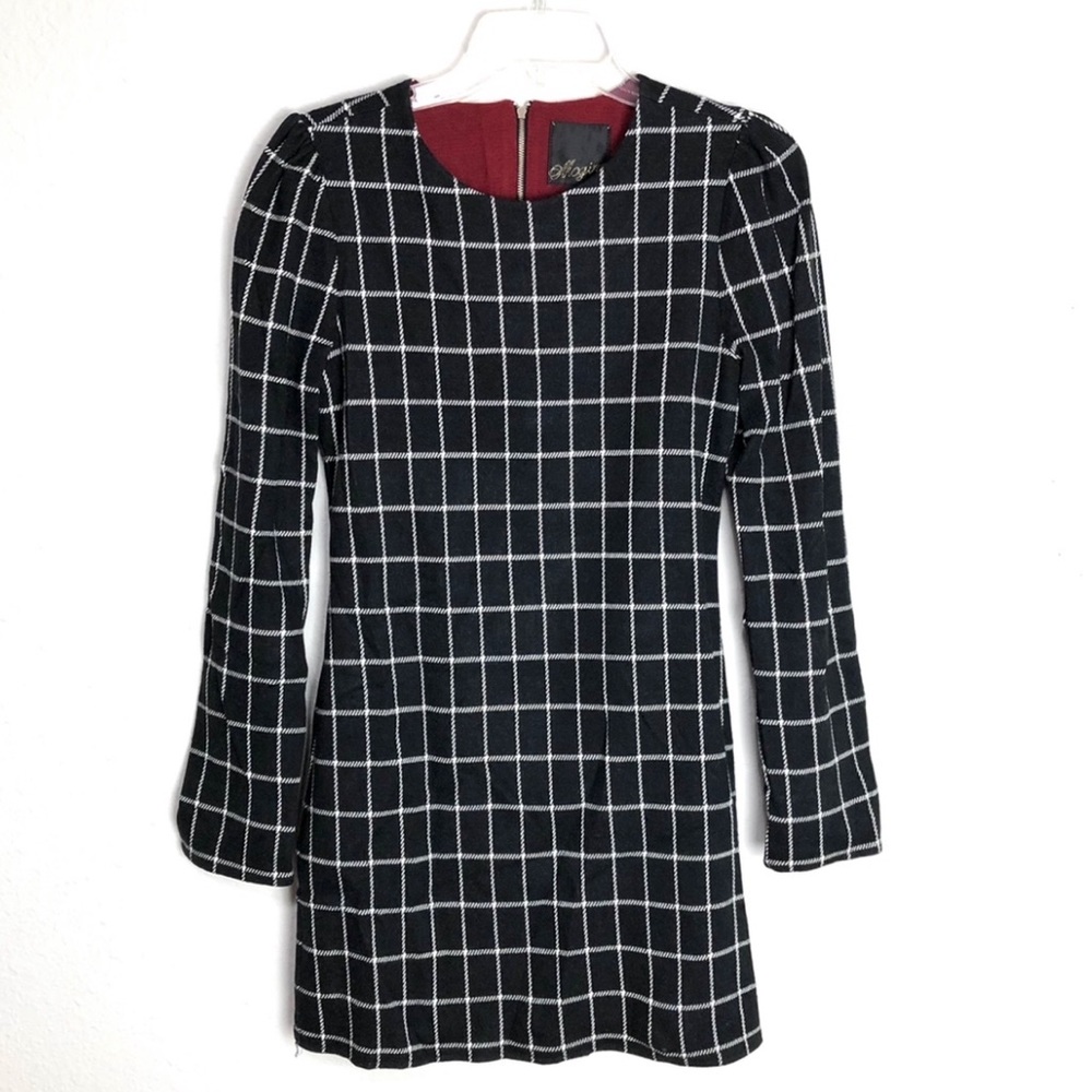 McGinn window pane long sleeved dress